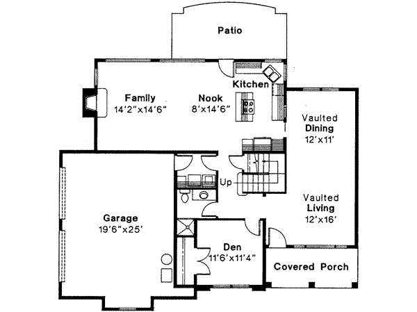 House Design - Mediterranean Floor Plan - Main Floor Plan #124-299