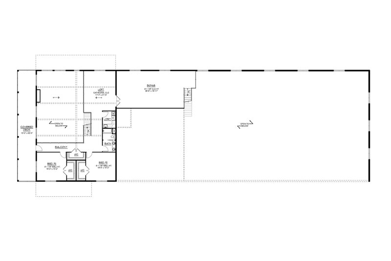 Dream House Plan - Floor Plan - Upper Floor for Barndominium House Plan #1064-457 - 3 bed, 3.5 bath