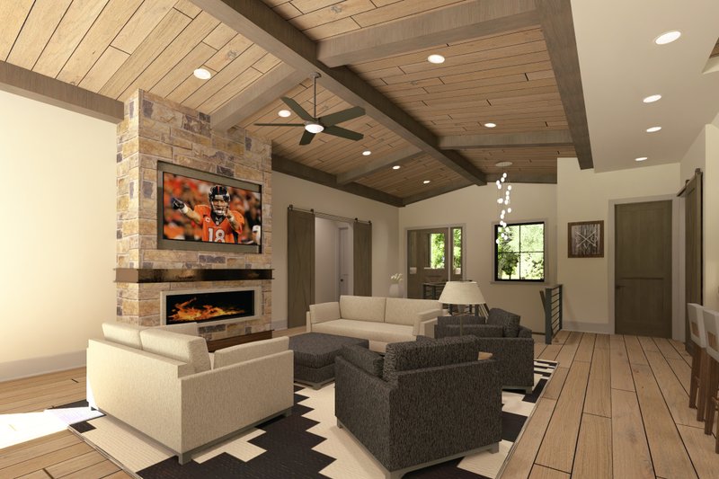 House Blueprint - Interior - Family Room 2 for Farmhouse House Plan #1069-40 - 3 bed, 2.5 bath