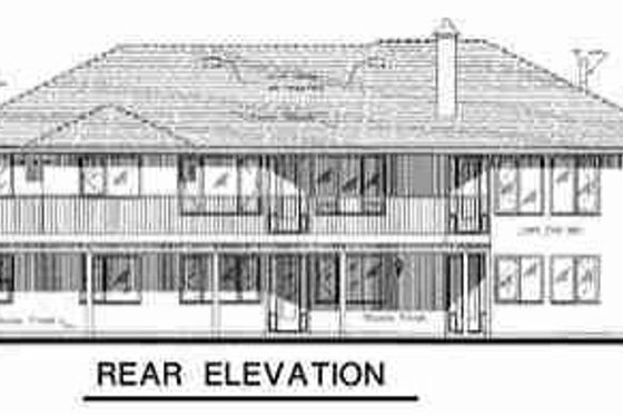 Exterior - Rear Elevation for Traditional House Plan #18-9152 - 3 bed, 2 bath