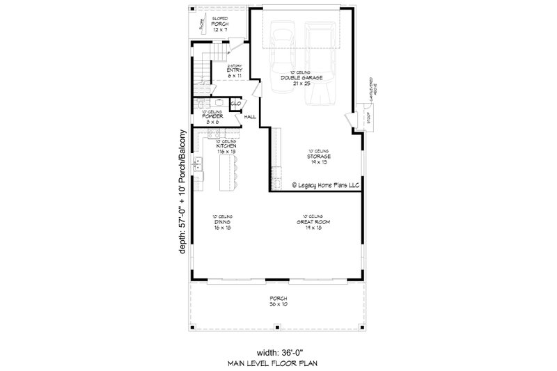 House Blueprint - Floor Plan - Main Floor for Contemporary House Plan #932-934 - 4 bed, 3.5 bath