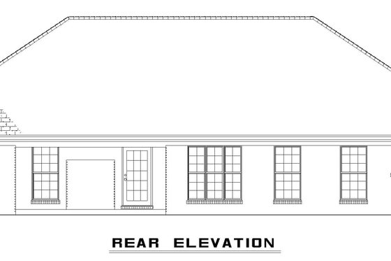 Exterior - Rear Elevation for Country House Plan #17-3304 - 3 bed, 2 bath
