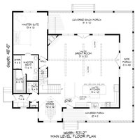 Floor Plan - Main Floor for Traditional House Plan #932-441 - 3 bed, 2.5 bath