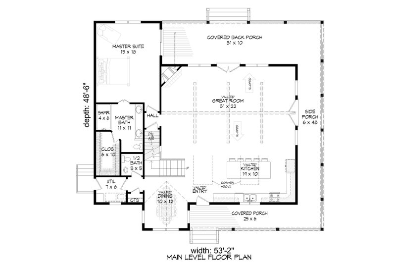 Architectural House Design - Floor Plan - Main Floor for Traditional House Plan #932-441 - 3 bed, 2.5 bath