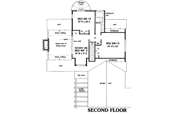Floor Plan - Upper Floor for Modern House Plan #314-162 - 5 bed, 2 bath