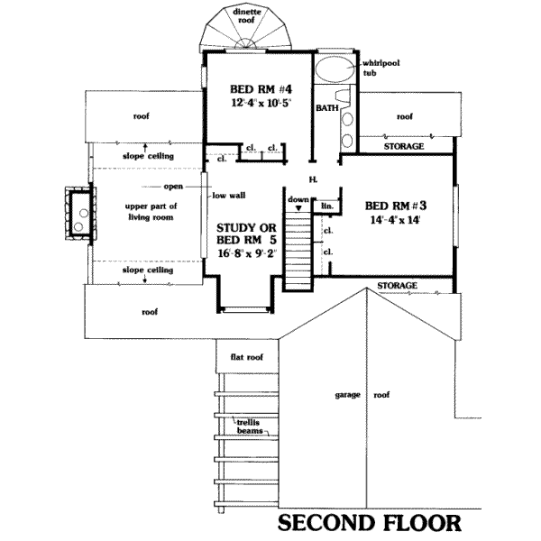Modern Floor Plan - Upper Floor Plan #314-162