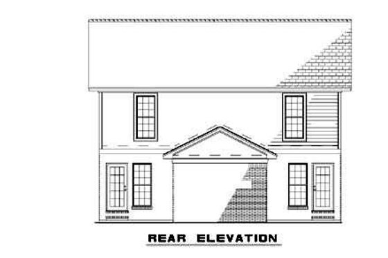 Exterior - Rear Elevation for Southern House Plan #17-2270 - 2 bed, 1.5 bath