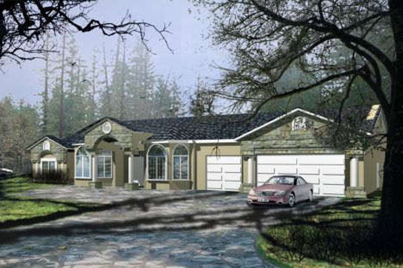 Dream House Plan - Adobe / Southwestern Exterior - Front Elevation Plan #1-730