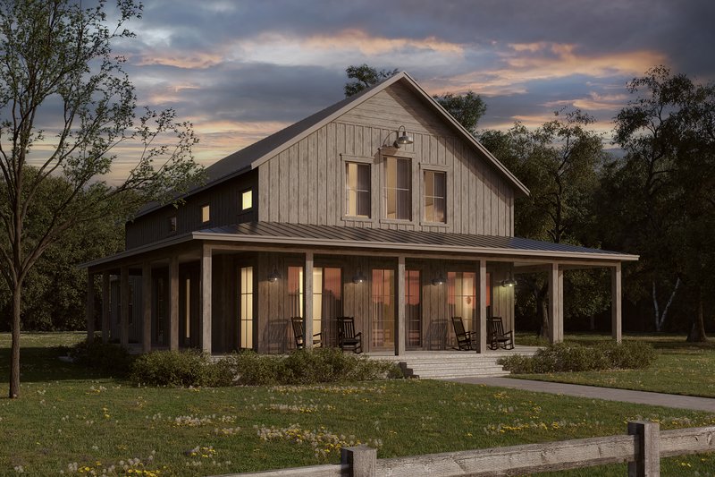 Home Plan - Exterior - Front Elevation 4 for Barndominium House Plan #430-288 - 4 bed, 3.5 bath
