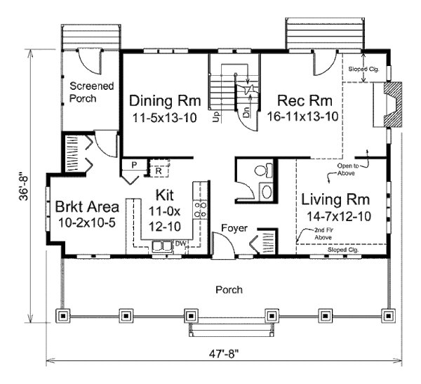 Country Floor Plan - Main Floor Plan #57-440