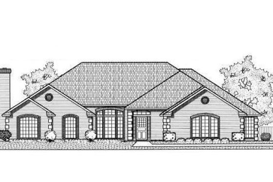 Exterior - Front Elevation for Traditional House Plan #65-183 - 4 bed, 3 bath