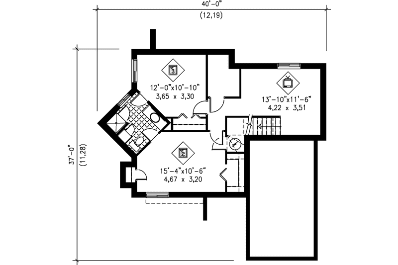 Dream House Plan - Floor Plan - Lower Floor for Traditional House Plan #25-1198 - 3 bed, 2 bath