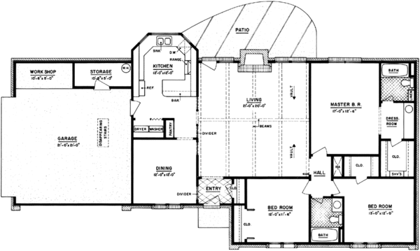 House Plan Design - Ranch Floor Plan - Main Floor Plan #36-376