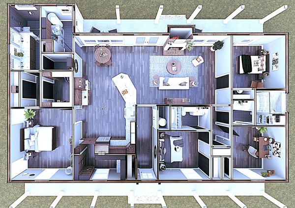 Farmhouse Floor Plan - Main Floor Plan #44-281