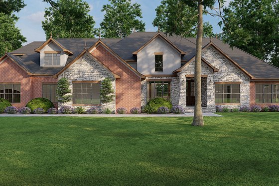 Exterior - Front Elevation for European House Plan #923-333 - 4 bed, 3 bath
