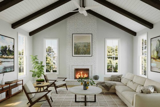 Interior - Family Room for Tudor House Plan #1079-6 - 4 bed, 3.5 bath