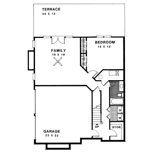 Home Plan - European Floor Plan - Lower Floor Plan #56-223