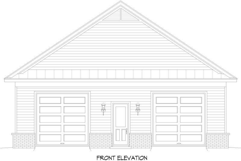 House Blueprint - Exterior - Front Elevation 3 for Country House Plan #932-1290, 0 bath
