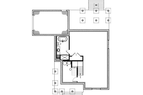 Floor Plan - Lower Floor for Farmhouse House Plan #23-2771 - 3 bed, 2.5 bath
