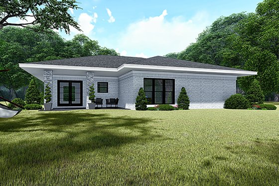 Exterior - Rear Elevation for Contemporary House Plan #923-140 - 3 bed, 2 bath