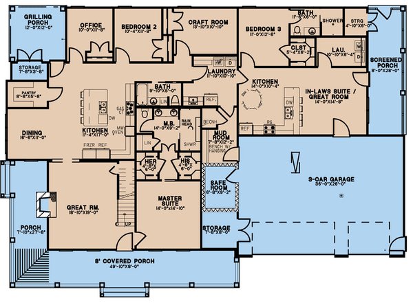 House Blueprint - Farmhouse Floor Plan - Main Floor Plan #923-278