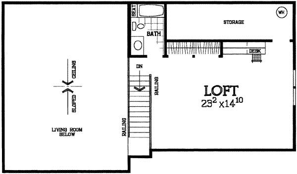 House Blueprint - Cottage Floor Plan - Upper Floor Plan #72-117