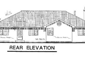 Exterior - Rear Elevation for European House Plan #18-141 - 4 bed, 3 bath