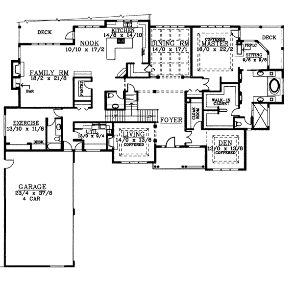 Architectural House Design - Traditional Floor Plan - Main Floor Plan #97-215