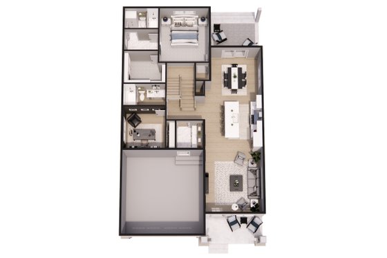 Floor Plan - Main Floor 1 for Craftsman House Plan #51-1498 - 4 bed, 3 bath