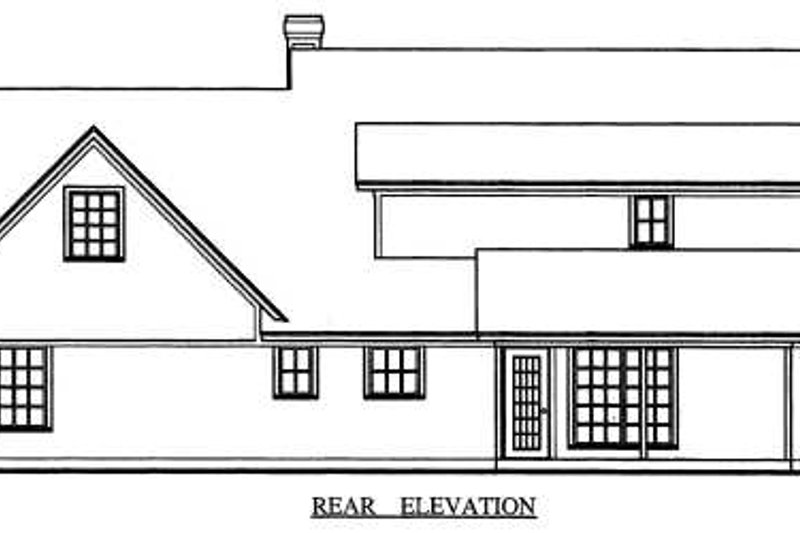 Architectural House Design - Exterior - Rear Elevation for Country House Plan #42-345 - 3 bed, 2.5 bath