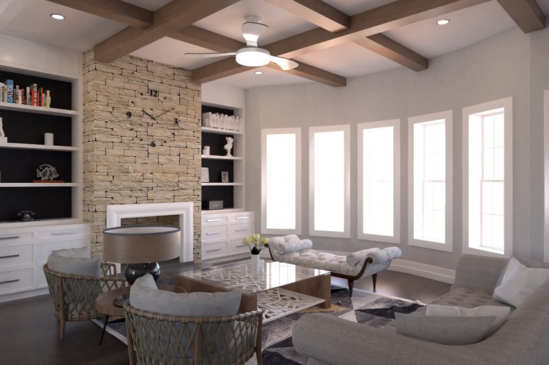 Home Plan - Interior - Family Room for European House Plan #54-423 - 4 bed, 4.5 bath