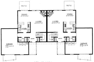 Floor Plan - Main Floor for Modern House Plan #303-196 - 2 bed, 1.5 bath