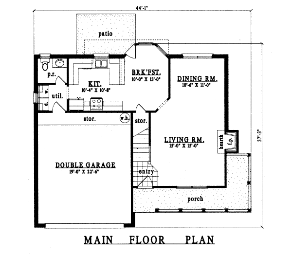 Country Floor Plan - Main Floor Plan #42-194
