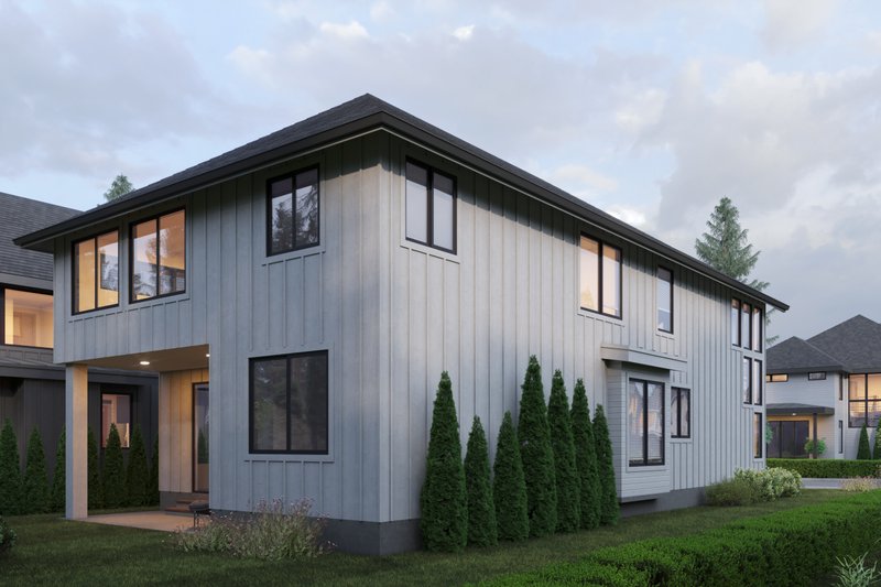 Architectural House Design - Exterior - Front Elevation 3 for Contemporary House Plan #1066-202 - 5 bed, 4.5 bath