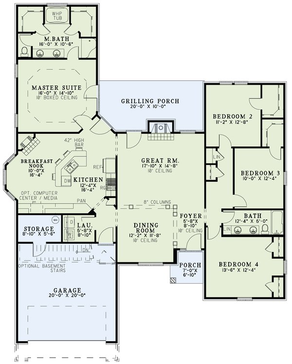 Dream House Plan - Traditional Floor Plan - Main Floor Plan #17-3272