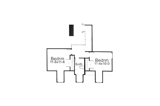 Floor Plan - Upper Floor for Traditional House Plan #120-126 - 3 bed, 2 bath