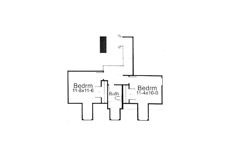 House Blueprint - Floor Plan - Upper Floor for Traditional House Plan #120-126 - 3 bed, 2 bath