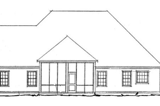 Exterior - Rear Elevation for Traditional House Plan #20-1365 - 4 bed, 3 bath