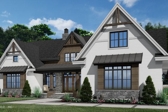 Exterior - Front Elevation 4 for Farmhouse House Plan #51-1232 - 3 bed, 2.5 bath