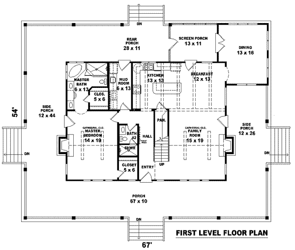 Southern Floor Plan - Main Floor Plan #81-857