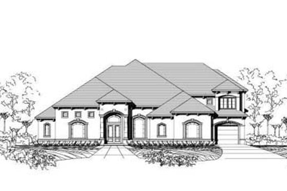 Exterior - Front Elevation for Mediterranean House Plan #411-136 - 5 bed, 5.5 bath