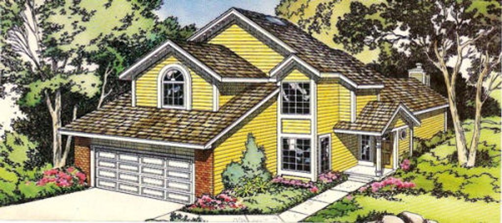 Exterior - Front Elevation 2 for Traditional House Plan #312-256 - 3 bed, 2.5 bath