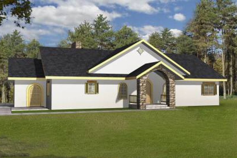 Architectural House Design - Mediterranean Exterior - Front Elevation Plan #117-559