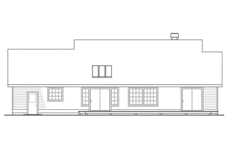 Home Plan - Exterior - Rear Elevation for Farmhouse House Plan #124-406 - 3 bed, 2 bath