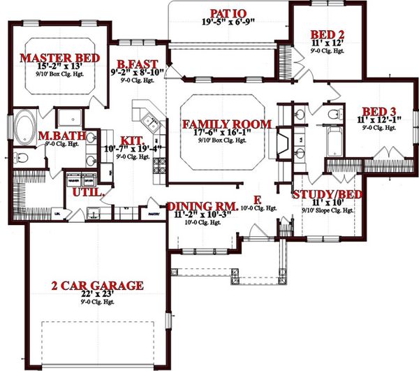 Traditional Floor Plan - Main Floor Plan #63-299