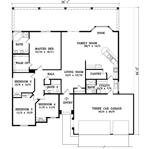 Traditional Floor Plan - Main Floor Plan #1-900