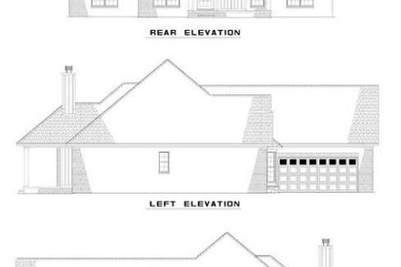 House Blueprint - Exterior - Rear Elevation for European House Plan #17-1125 - 3 bed, 2 bath