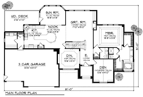 Home Plan - Traditional Floor Plan - Main Floor Plan #70-694