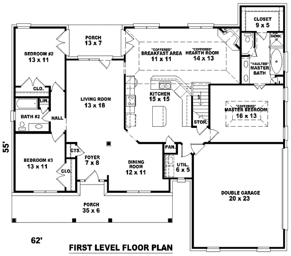 Southern Floor Plan - Main Floor Plan #81-1031