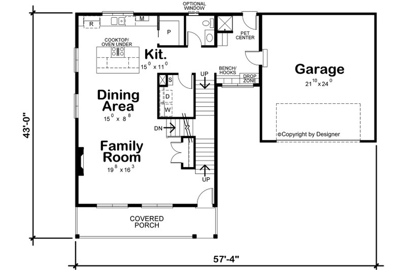 House Blueprint - Floor Plan - Main Floor for Traditional House Plan #20-2507 - 3 bed, 3.5 bath
